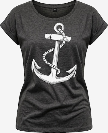 MAKAYA Shirt 'Anker' in Grau: Vorderseite