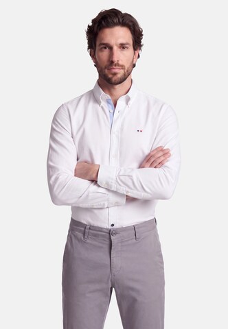 HECHTER PARIS Regular fit Zakelijk overhemd in Wit: voorkant