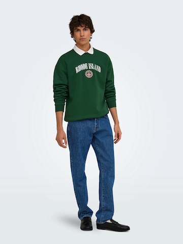 Only & Sons Sweatshirt 'ONSCONNOR' in Green