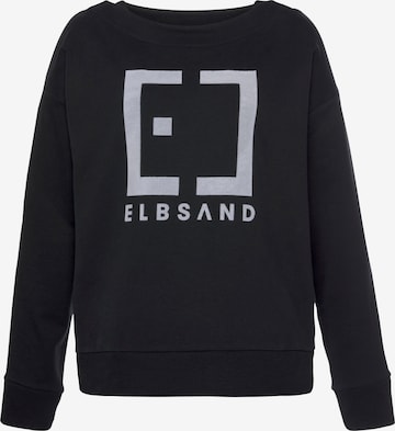 Sweat-shirt Elbsand en noir : devant
