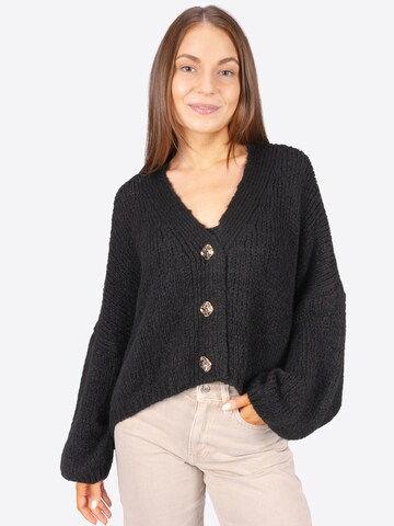 Seasons of April Oversized Cardigan 'Jojo' in Black: front
