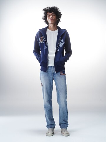 Luka Sabbat for ABOUT YOU Zip-Up Hoodie 'Kai' in Blue