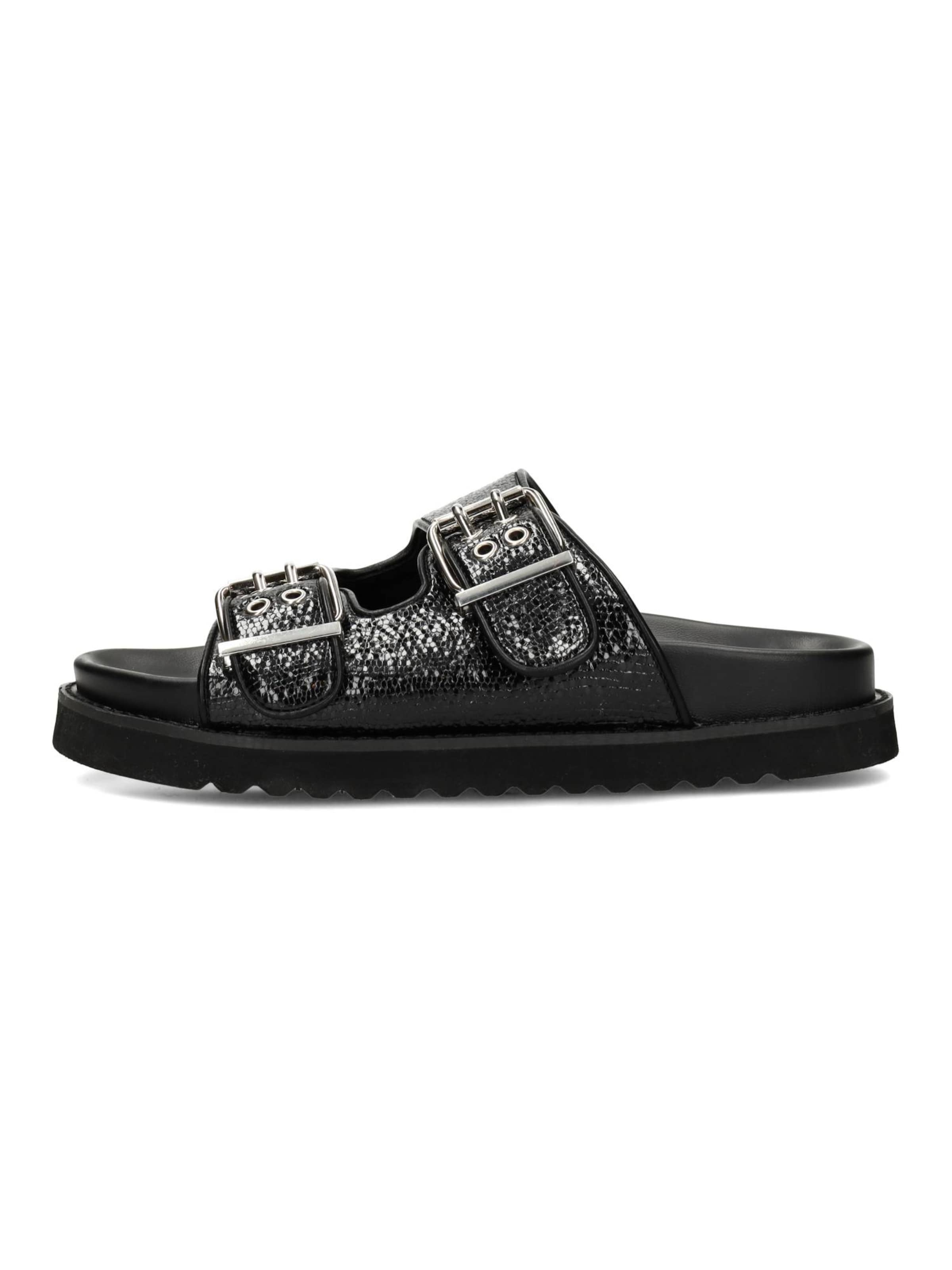 Sandales à lanières 'GARBY' POSH by Poelman en noir : devant