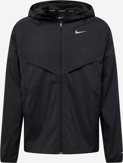 NIKE Veste de sport 'Windrunner' en gris / noir, Vue avec produit