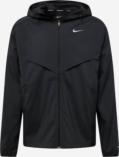 NIKE Veste de sport 'Windrunner' en gris / noir, Vue avec produit