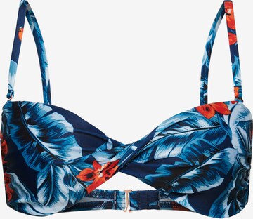 Superdry Bandeau Bikini Top in Blue: front