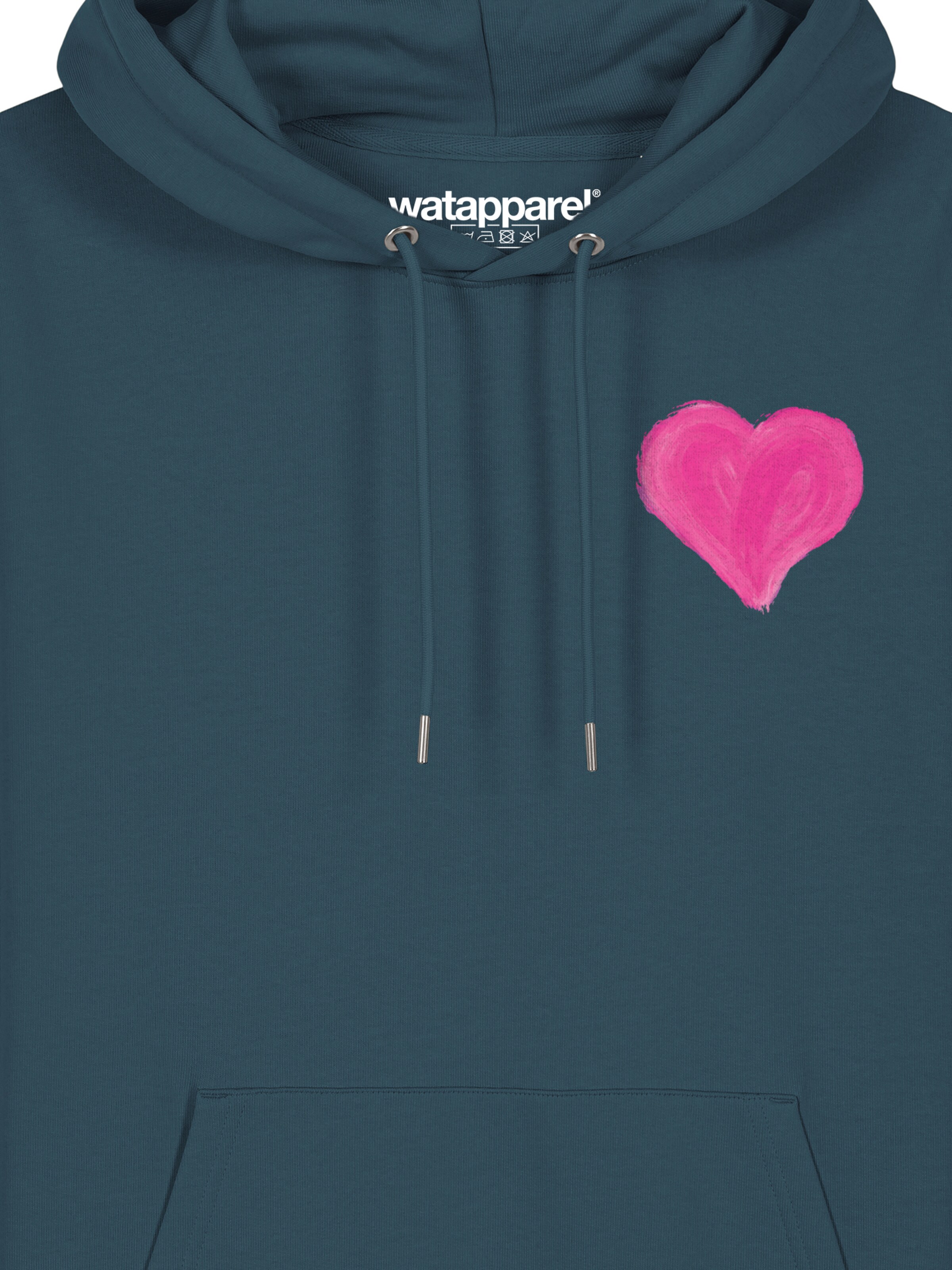 Felpa ' Pink Heart ' di Watapparel in blu
