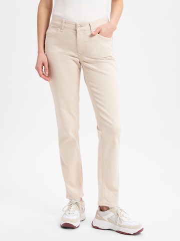 MAC Slimfit Jeans ' Melanie ' in Beige: voorkant