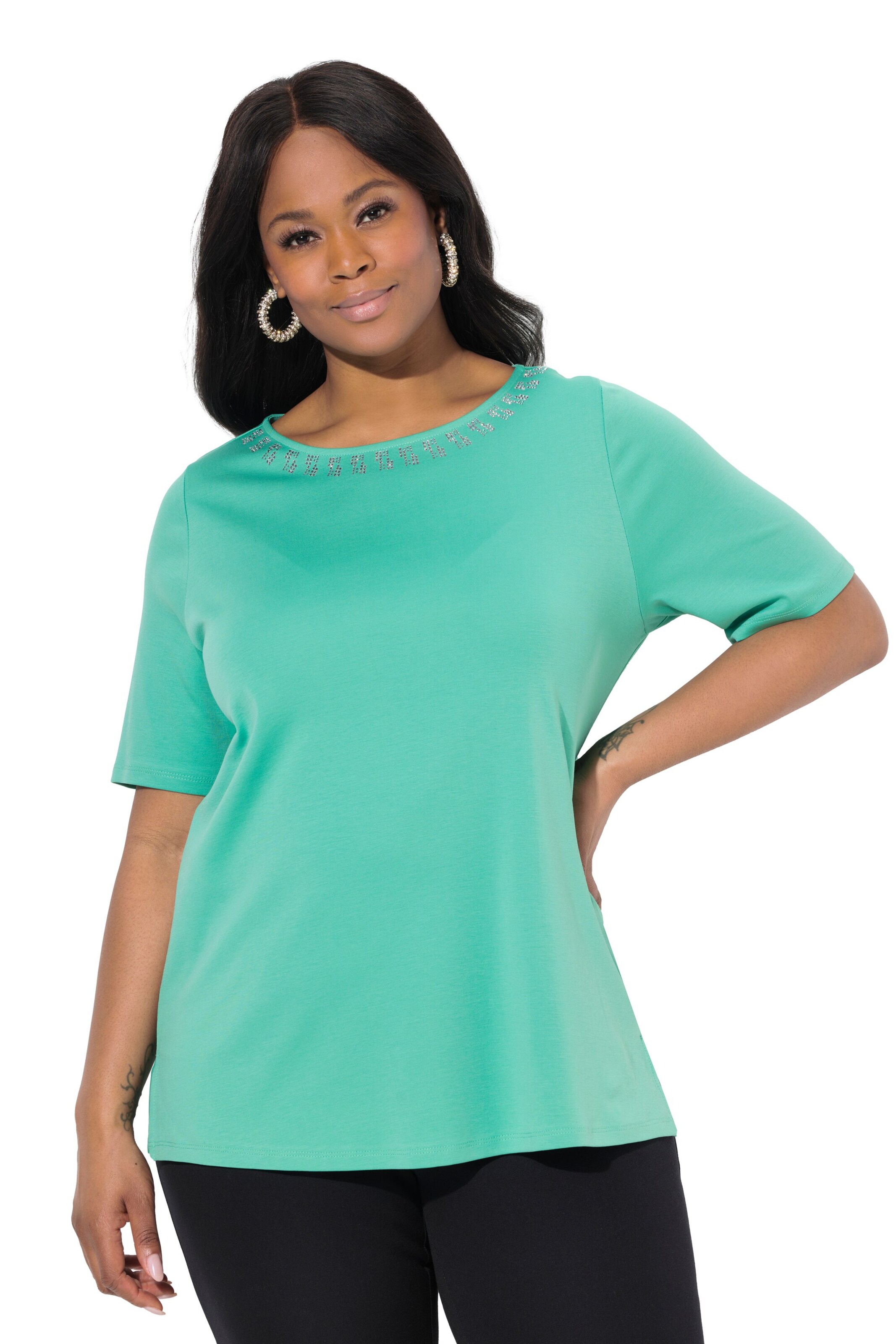 Ulla Popken Shirt in Groen: voorkant