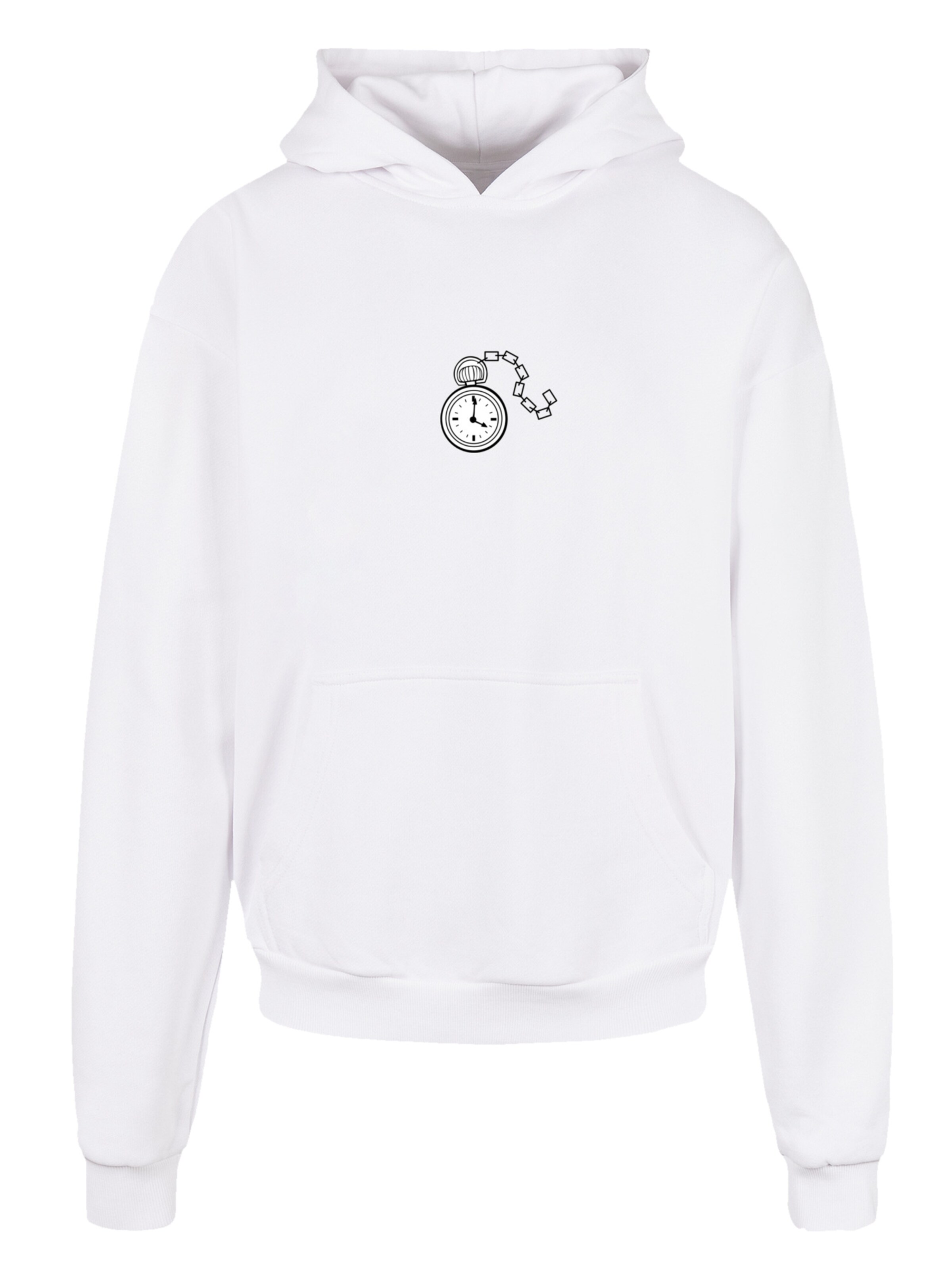 F4NT4STIC Sweatshirt 'Alice im Wunderland Uhr Hase Heroes of Childhood' in Weiß: Vorderseite