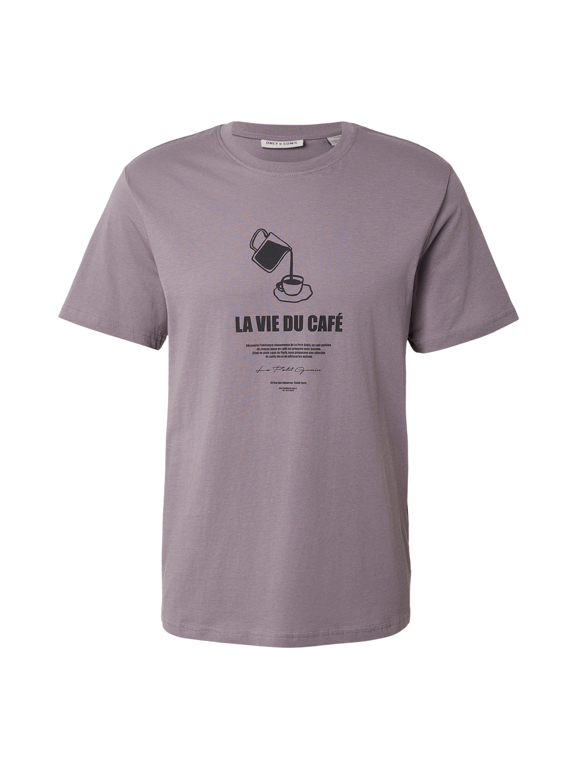 Only & Sons T-Shirt 'ONSMASS PARISIEN' in Lila: Vorderseite