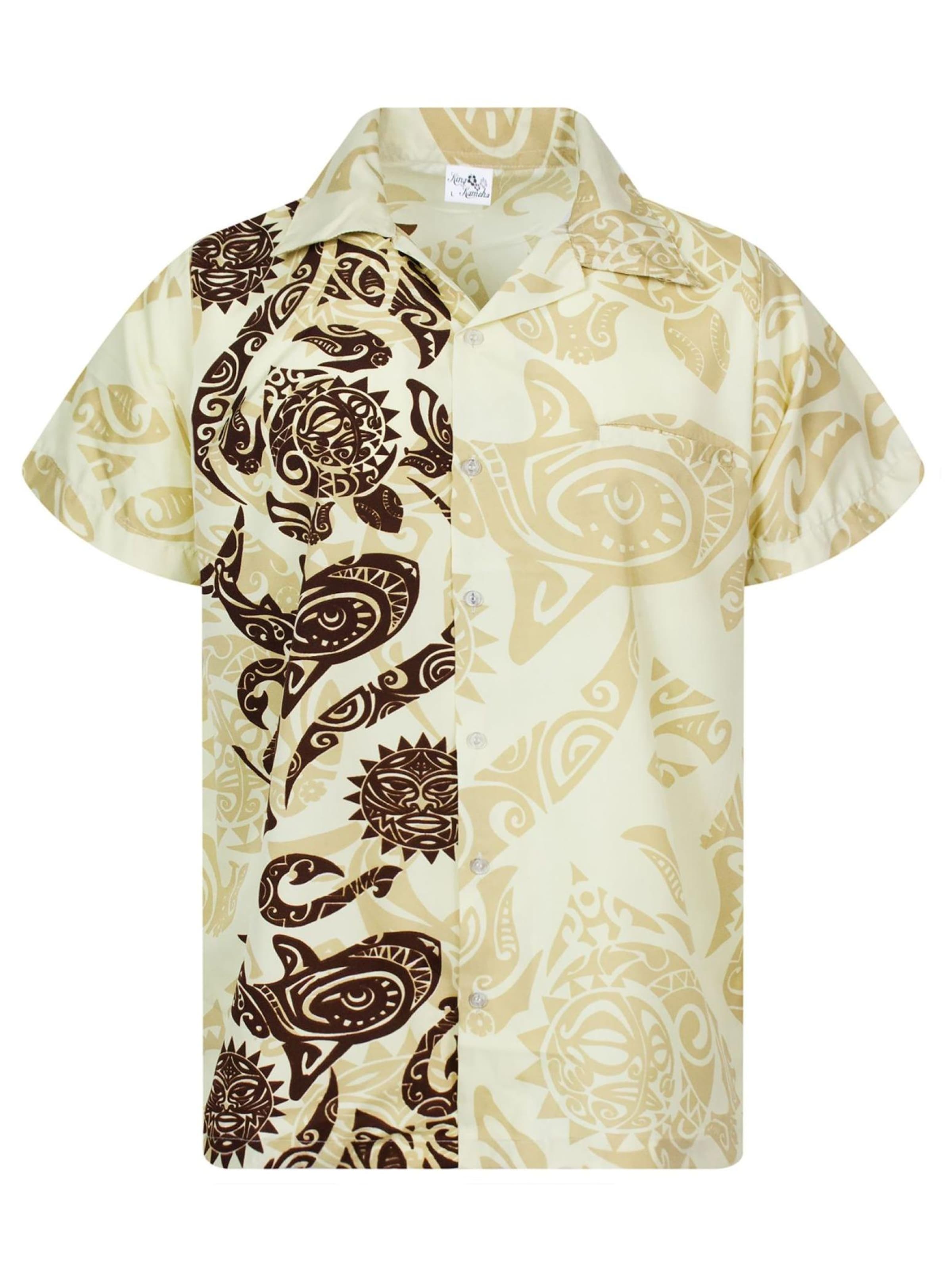 King Kameha Shirt 'Maori Wedding' in Beige: voorkant