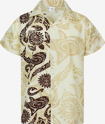 King Kameha Shirt 'Maori Wedding' in Beige: voorkant