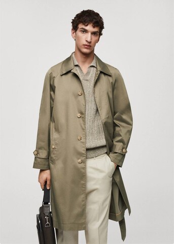 MANGO MAN Between-Seasons Coat 'Dorian' in Green: front