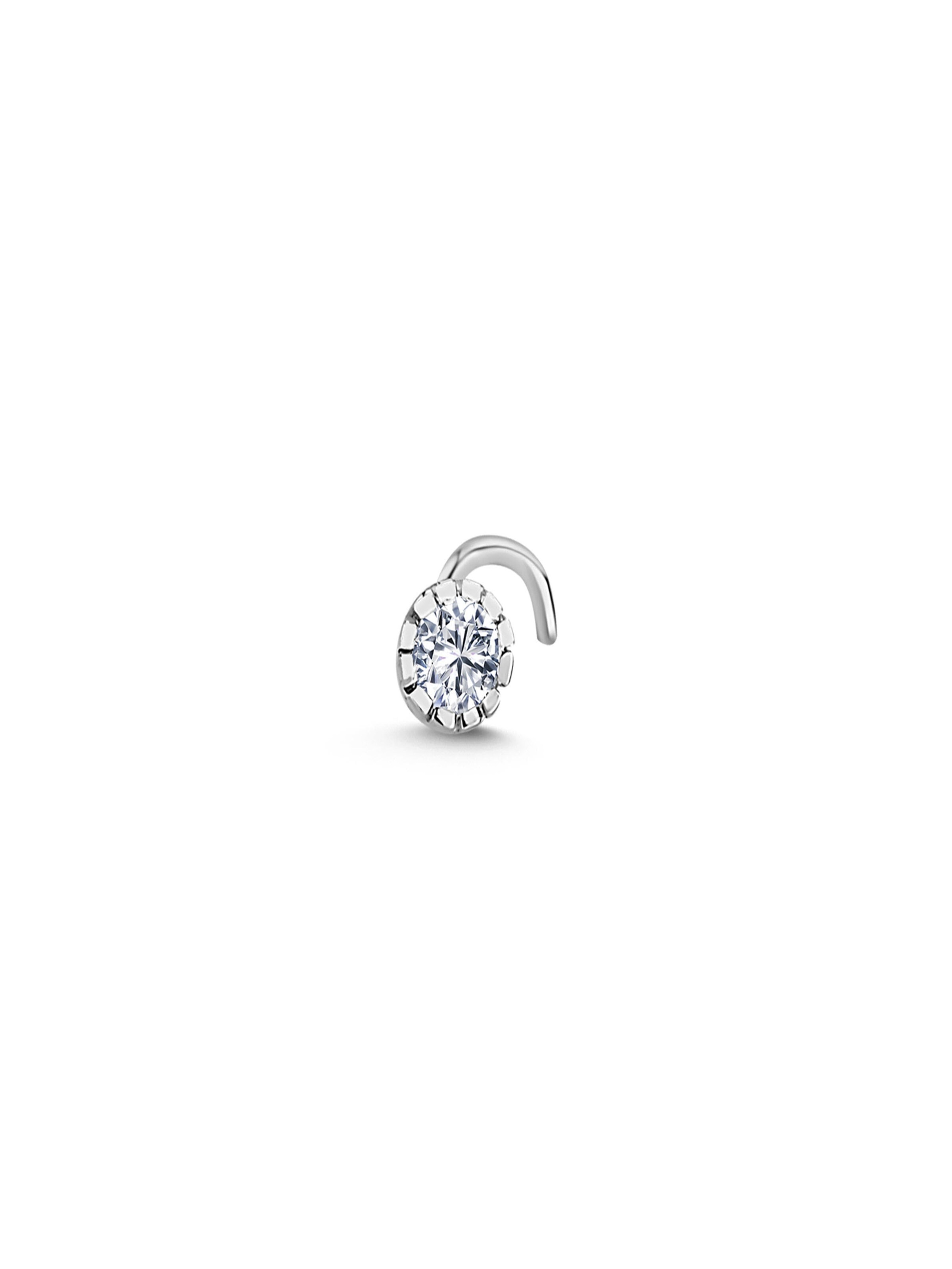 EinStein Diamant Piercings 'Piercing + Nostril 0,07 Carat Diamant Nasenpiercing 950er Platin' in Silver: front