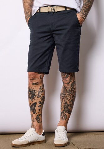 Street One MEN Regular Chinoshorts mit Struktur in Blau: Vorderseite