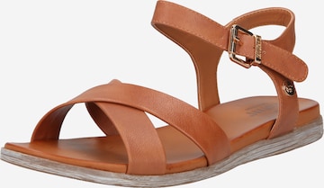 MUSTANG Sandalen met riem in Bruin: voorkant