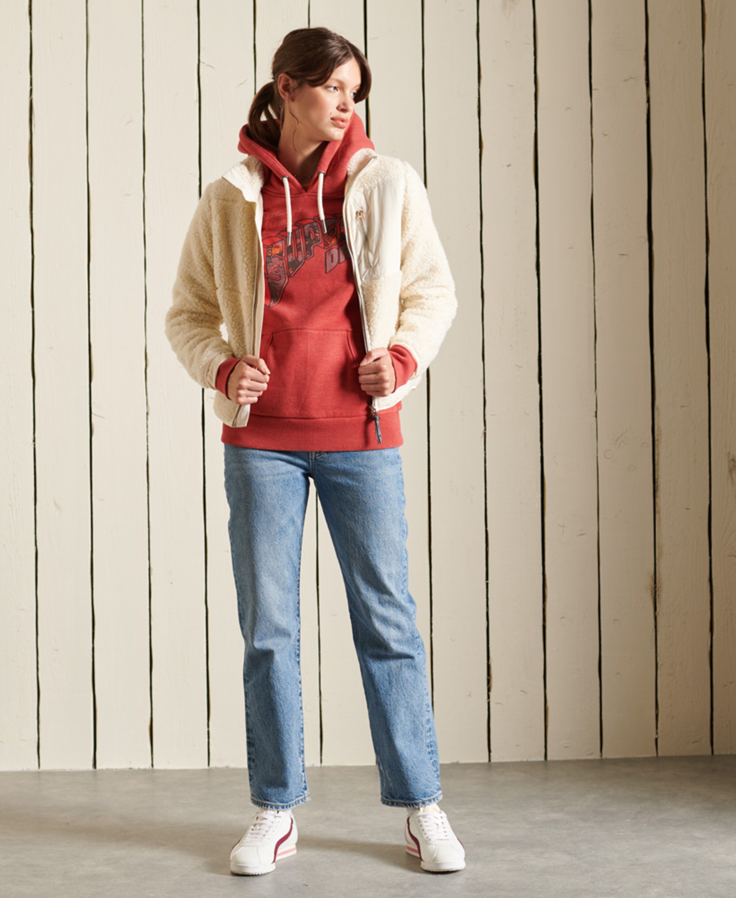 Frauen Große Größen Superdry Sweatshirt in Rot - AO08776 Frauen Große Größen Superdry Sweatshirt in Rot - AO08776