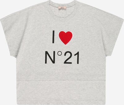 N°21 Тениска в светлосиво / червено / черно / бяло, Преглед на продукта