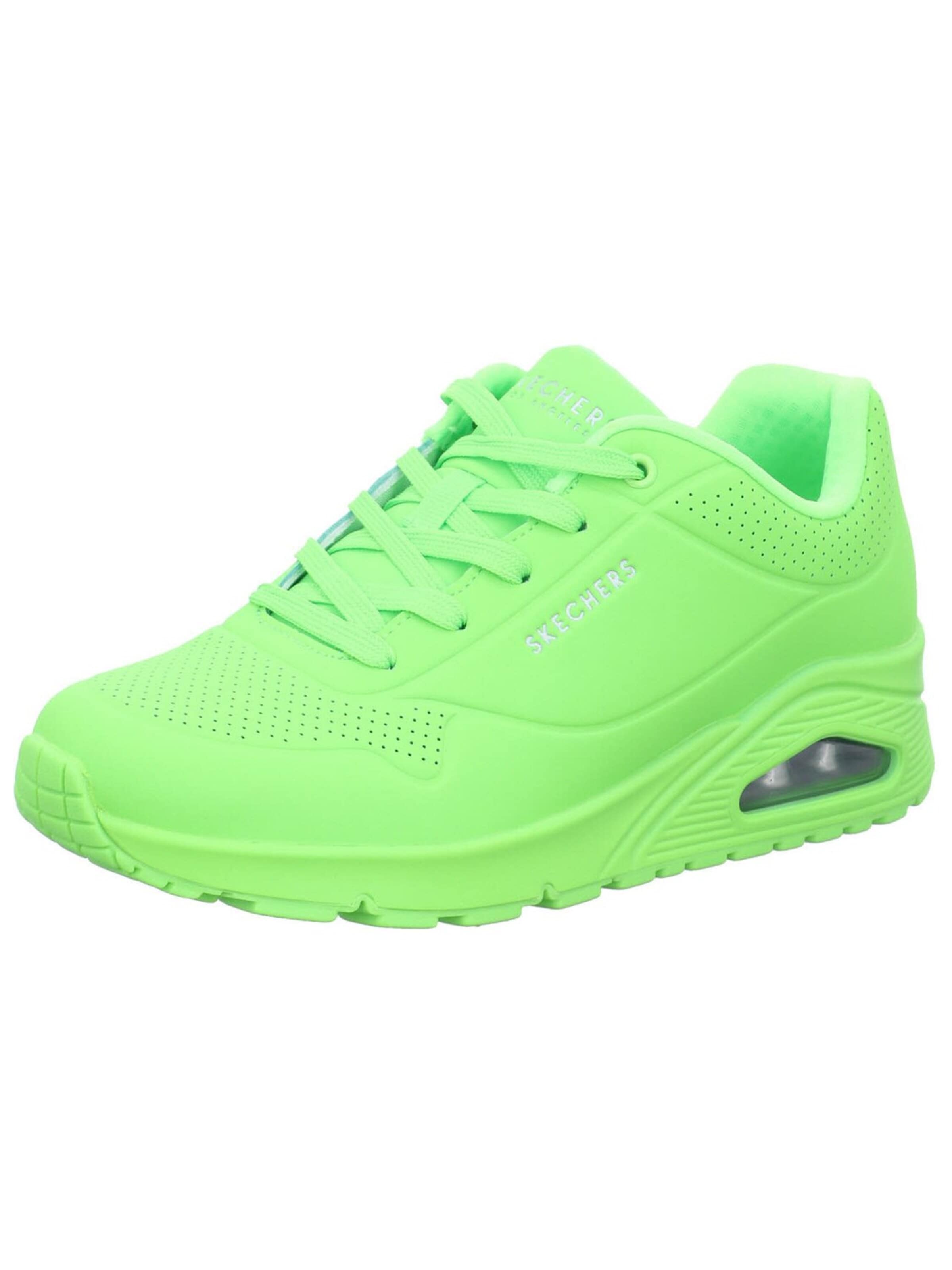 SKECHERS Sneakers laag 'Schnürschuh Damen 73667 LMGN Kunststoff (Synthetik) in grün' in Groen: voorkant