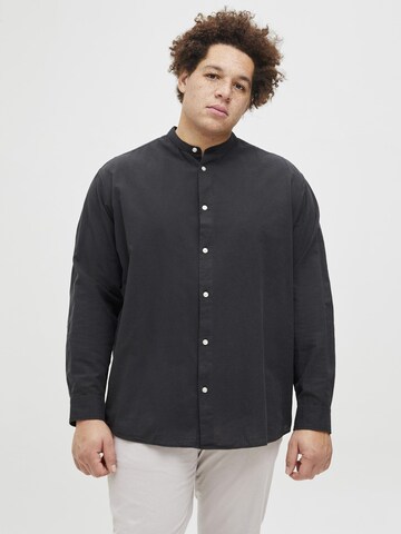 Jack & Jones Plus - Ajuste estrecho Camisa 'JJEBreeze' en negro: frente