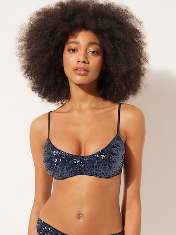 CALZEDONIA Bralette Bikini Top in Blue