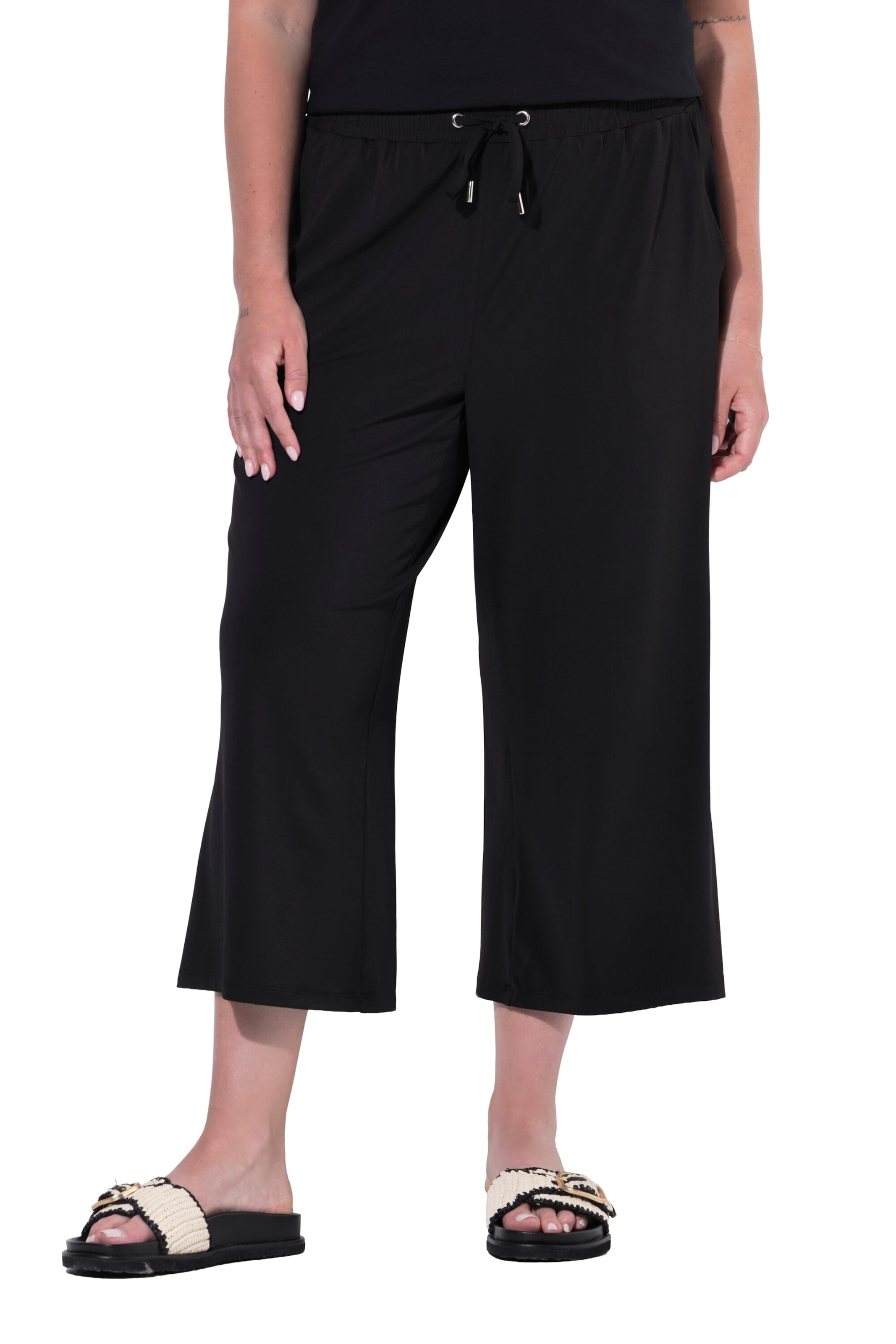 Angel of Style Wide leg Broek in Zwart: voorkant