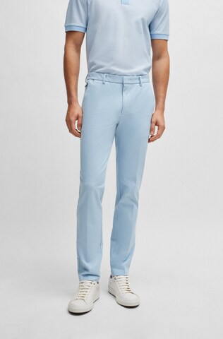 BOSS Slim fit Pleated Pants 'Kaito' in Blue: front