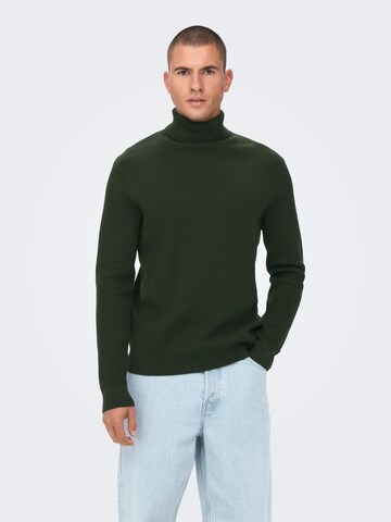 Pullover 'Phil' di Only & Sons in verde: frontale