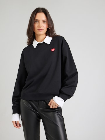 HUGO Sweatshirt 'Deroxina_7' in Black: front