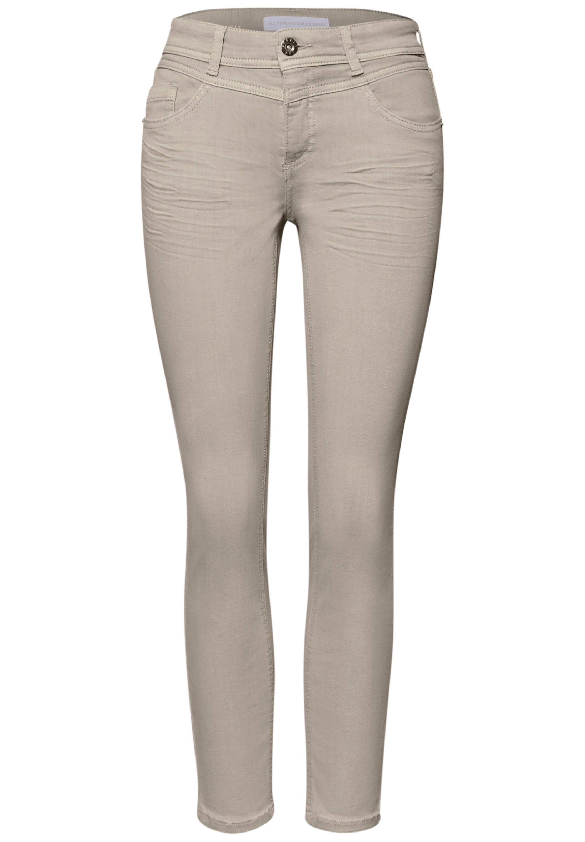 STREET ONE Slim fit Jeans in Beige: front
