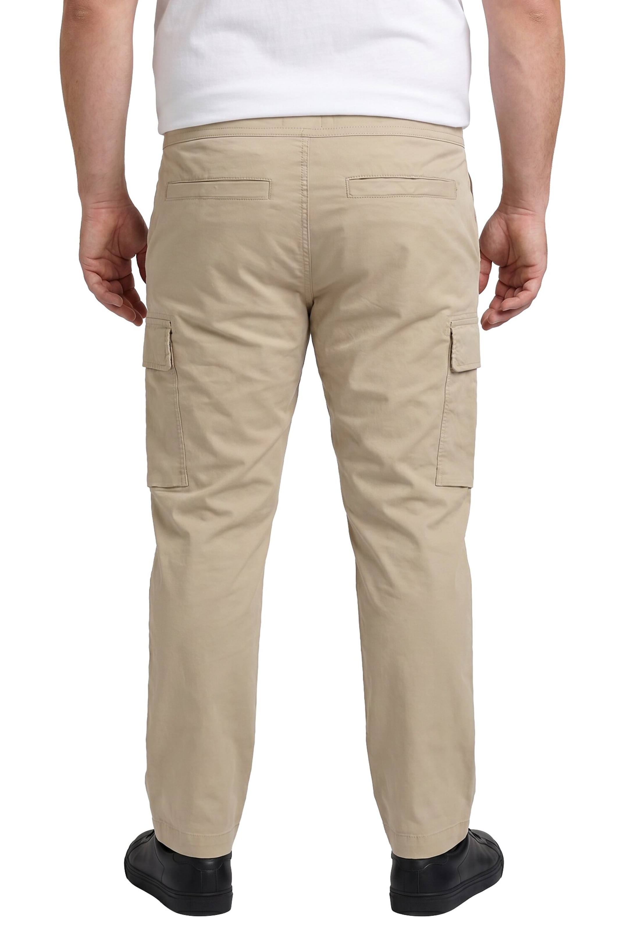 Men Plus Regular Cargobroek in Beige