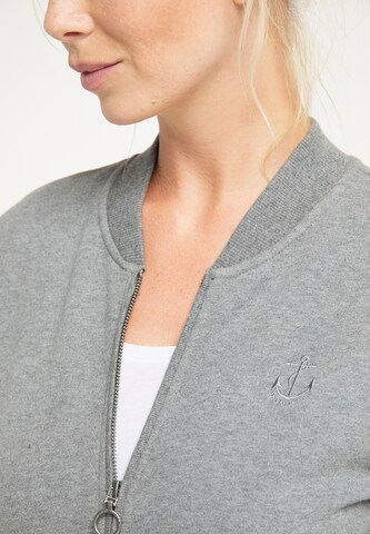 DreiMaster Maritim Zip-Up Hoodie in Grey