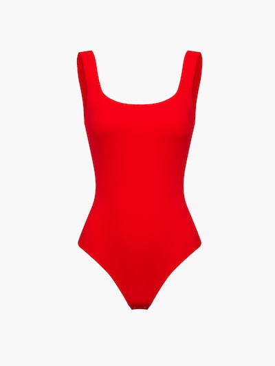 Body modellante 'Low Back - Body' in XS cfab (formerly creamy fabrics) di colore rosso fuoco, Visualizzazione prodotti