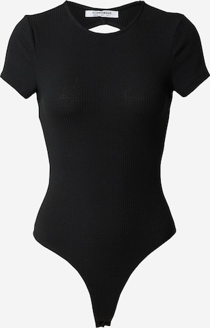 GLAMOROUS T-shirtbody i svart: framsida