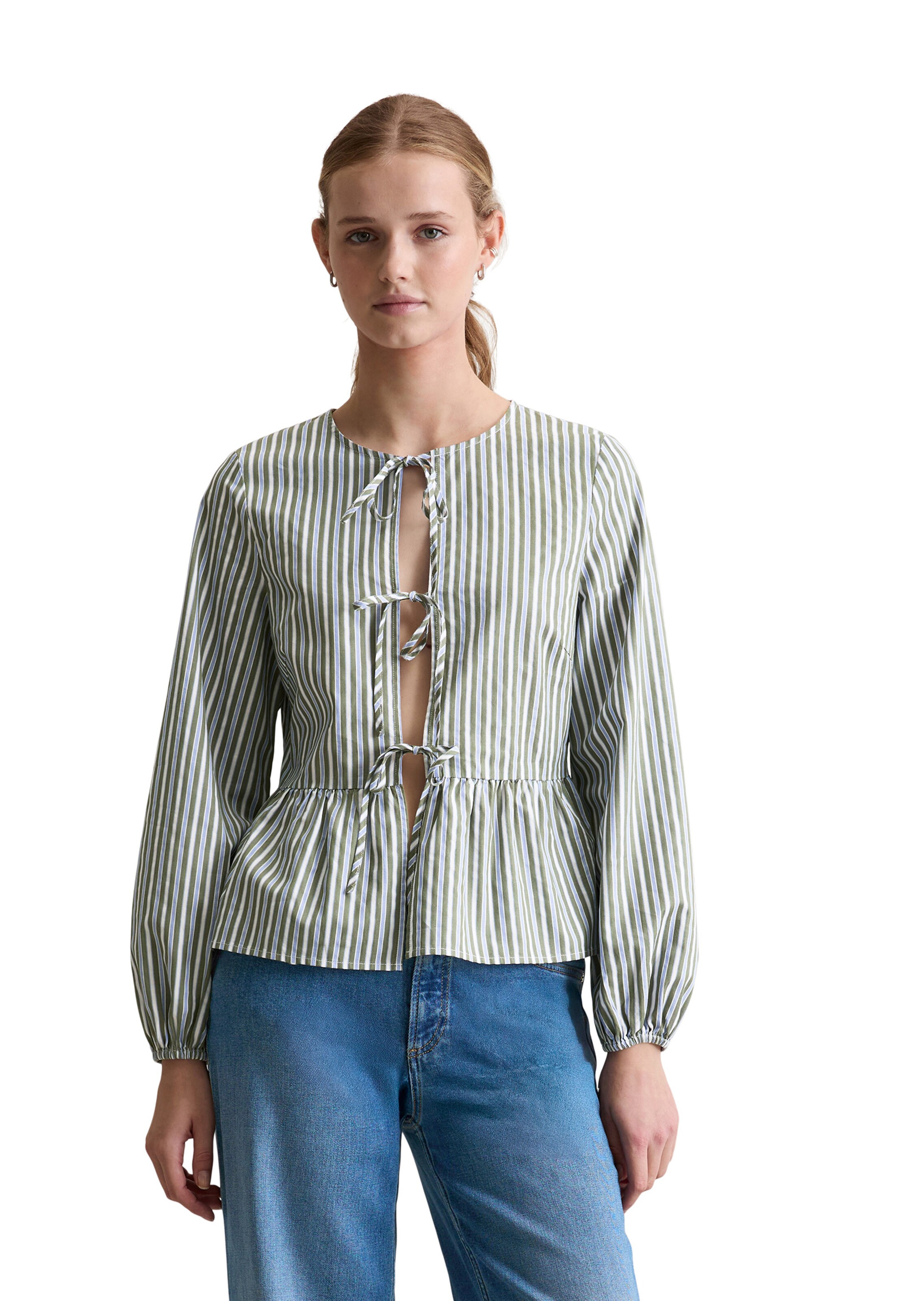 Marc O'Polo DENIM Bluse in Grün: Vorderseite