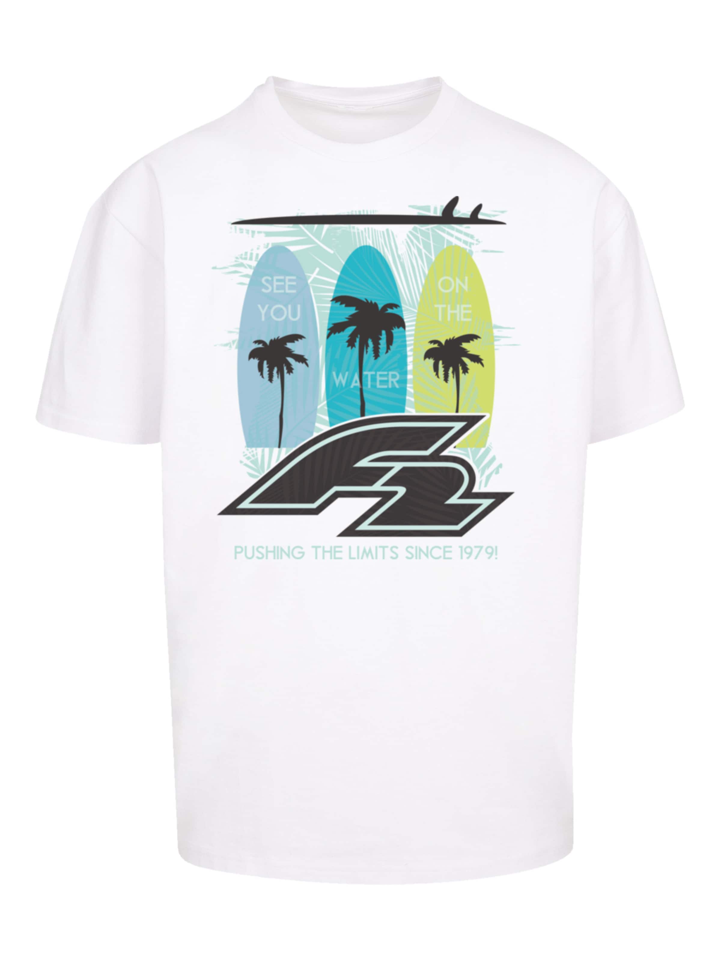 F2 Shirt 'Surboards See You On The Water Sommer Vibe' in White: front