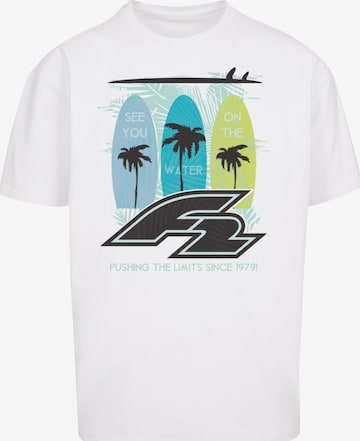F2 Shirt 'Surboards See You On The Water Sommer Vibe' in White: front