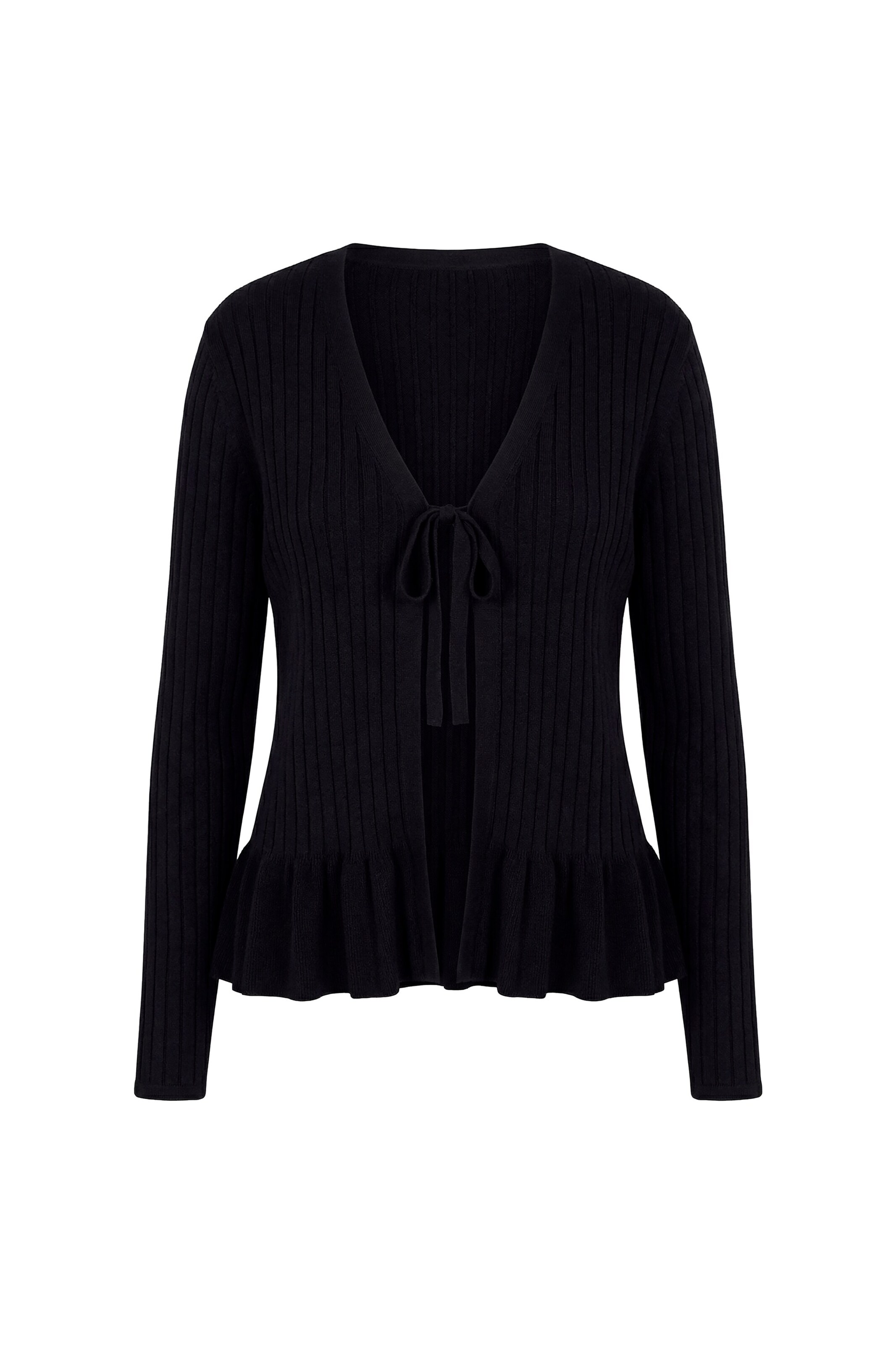 MIAMODA Knit cardigan in Black: front