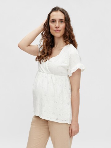 MAMALICIOUS - Blusa 'Dinna' en blanco: frente