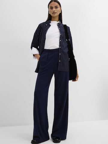 Wide leg Pantaloni con pieghe di bonprix in blu