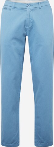 KnowledgeCotton Apparel Regular Chino 'Chuk' in Blauw: voorkant