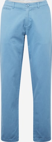 KnowledgeCotton Apparel Chino Pants 'Chuk' in Blue: front