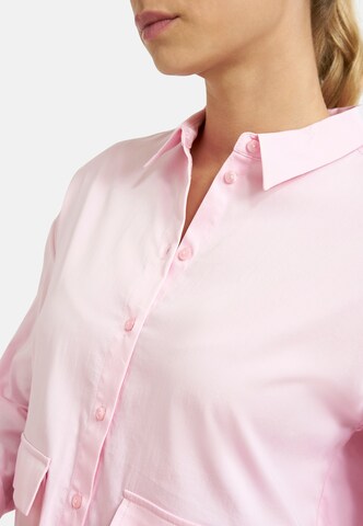 Smith&Soul Bluse mit überlappenden Klappentaschen in Pink