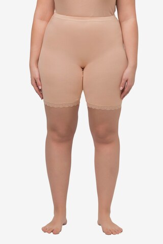 Skinny Pantalon modelant Ulla Popken en beige : devant