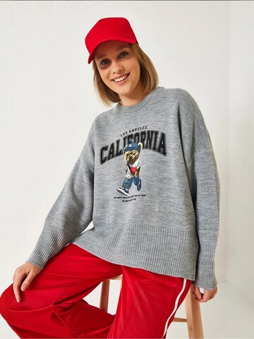 Bianco Lucci Oversized trui in Grijs