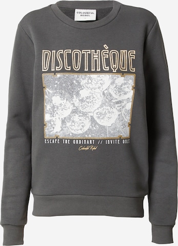Colourful Rebel Sweatshirt 'Discothequet' in Grau: predná strana