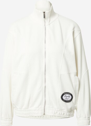 Pegador - Sudadera con cremallera en blanco: frente