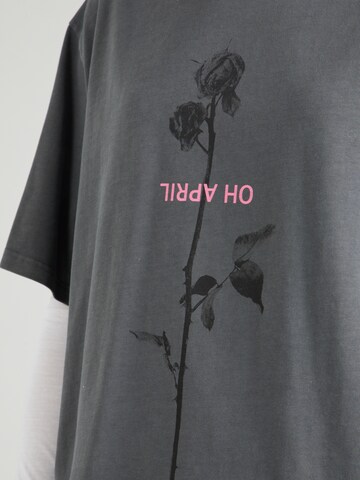 OH APRIL Oversized shirt 'Rose' in Grey