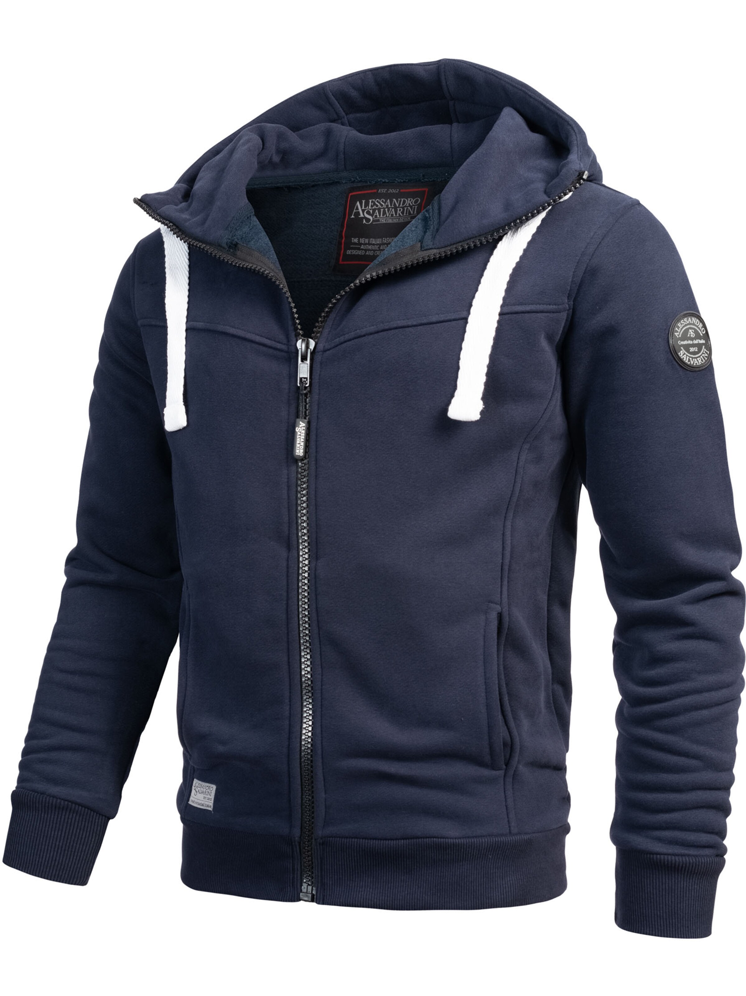 Alessandro Salvarini Zip-Up Hoodie 'Meroila' in Blue